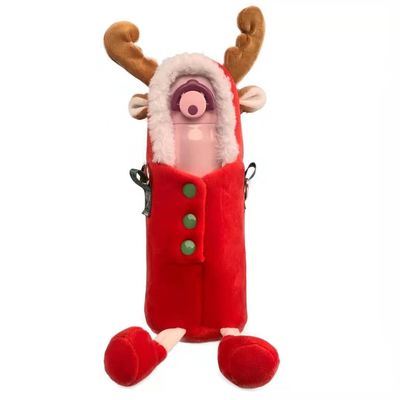 Christmas Deer termos pluszowy pokrowiec na kubek śliczny podwieszany kubek na wodę pluszowy pokrowiec