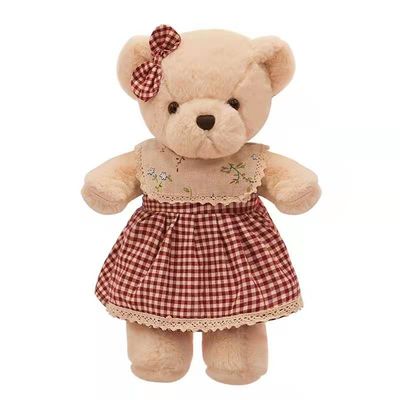 Spódnica w czerwoną kratę Cuddly Teddy Bear Soft Toy Bear 30cm OEM