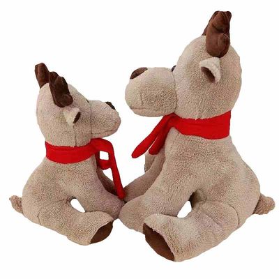 PP Cotton Filled 25cm Czerwony szalik Świąteczna zabawka pluszowa renifer