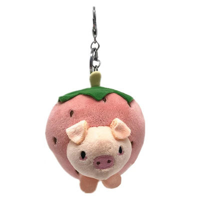 10cm Cartoon Strawberry Animal Face Brelok Pluszowe zabawki do kluczyków samochodowych