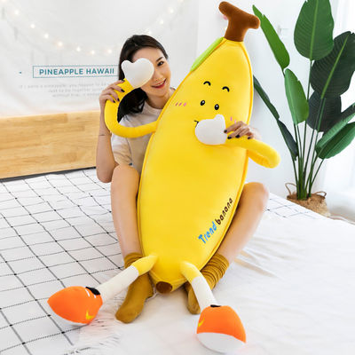 Poduszka dekoracyjna pluszowa do domu z motywem bananowym