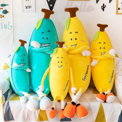 Poduszka dekoracyjna pluszowa do domu z motywem bananowym