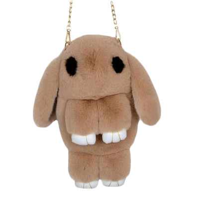 Jasnobrązowy pluszowy plecak królika Rex Rabbit Bunny Pluszowa torba