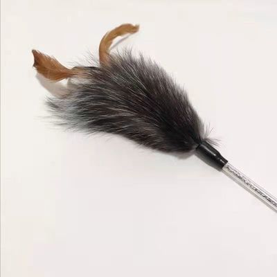 Teasing Pet Plush Cat Toy Fox Feather Plush Teasing Cat Stick z uchwytem